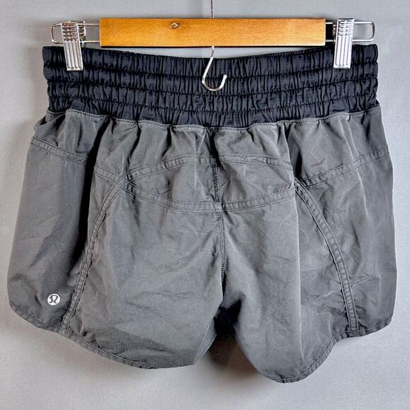 Lululemon 4 Running Shorts Black Zip Pocket Jogging Gym Exercise Active - Picture 5 of 8